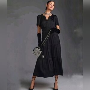 Joie Black Silky Somerset-Style Dress